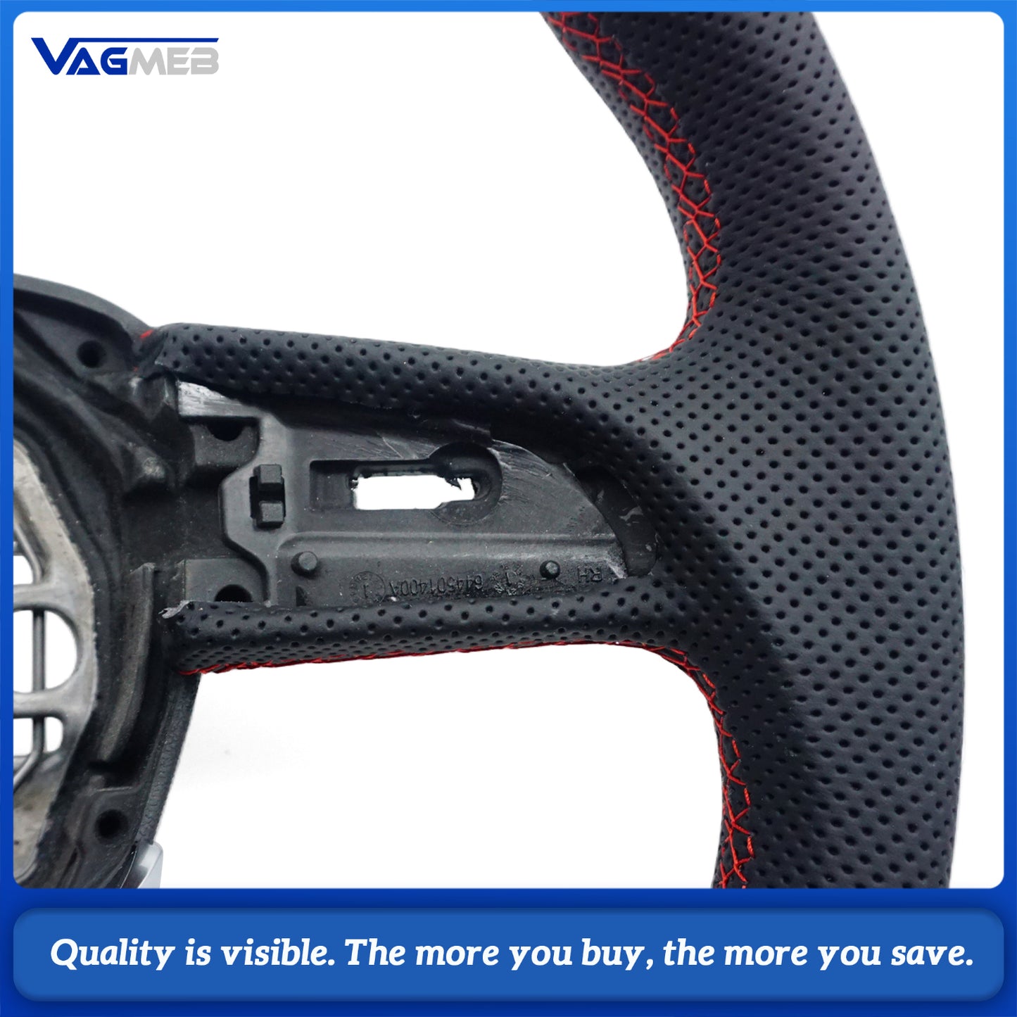 For Audi Q3 F3 Full leather perforated flat bottomed steering wheel With heating function