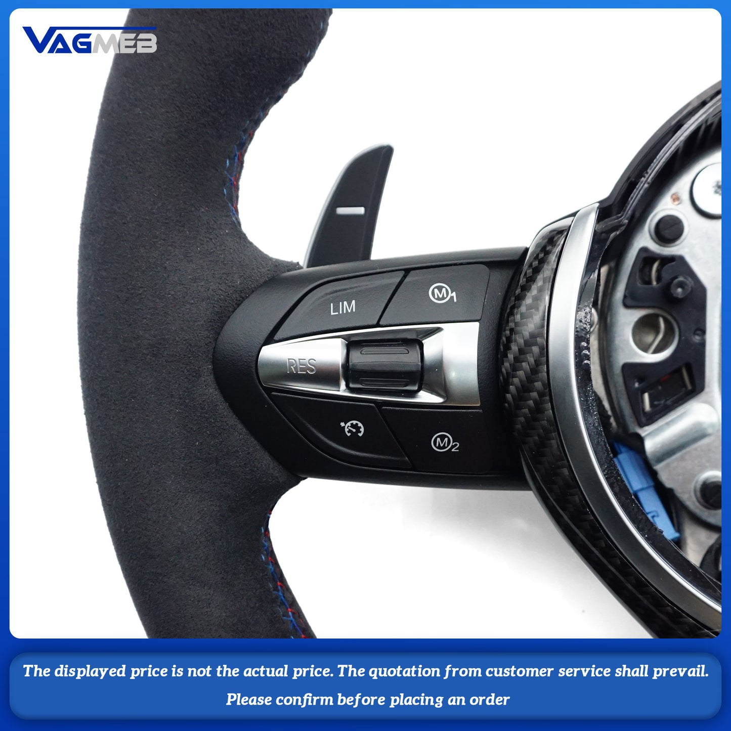 With Carbon Trim Full Alcantara With heating function Steering Wheel For BMW F01 F10 F20 F22 F30 F31 F32 M2 F87 M3 F80 M4 F82 F90 X5 F15 F16