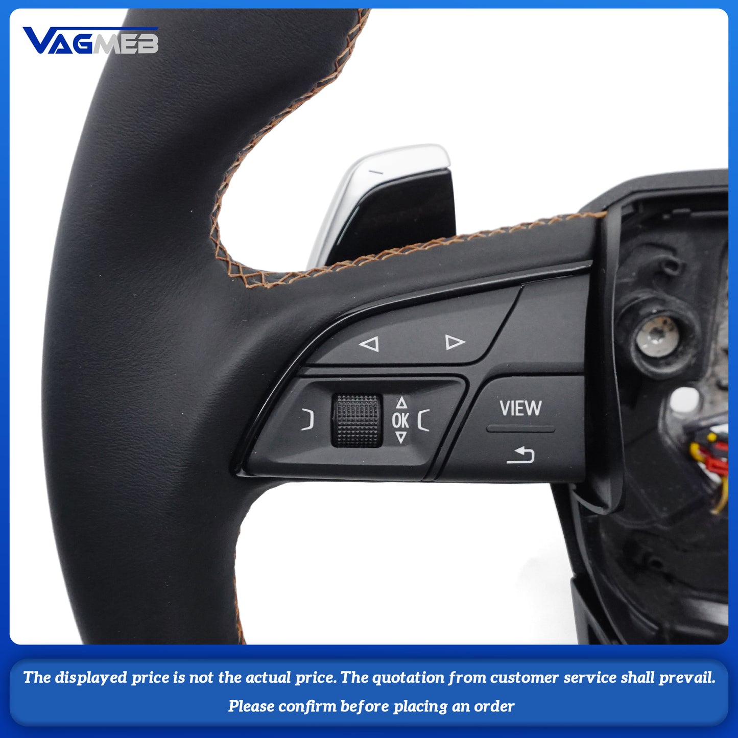 Alcantara leather steering wheel with paddle shifters and heating for Audi Q5 FY