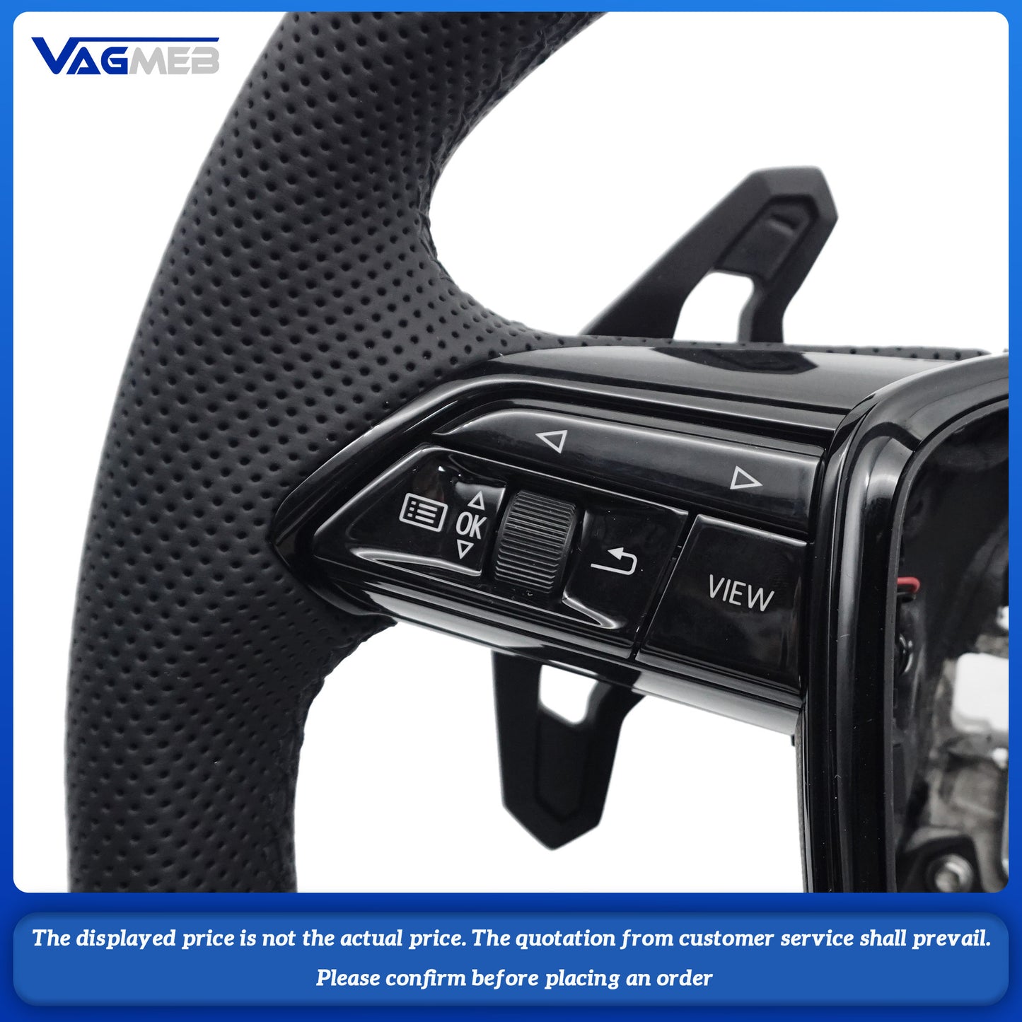 For Audi A6 RS6 C8 Pemi Perforated Leather Blat Bottomed Sports Steering Wheel