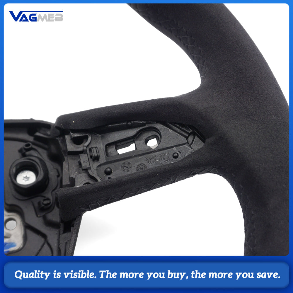 Suede Flat Bottomed Sport Steering Wheel Suitable for Audi Q5 FY S Logo Car Accessories Automobile Accessories Upgrade