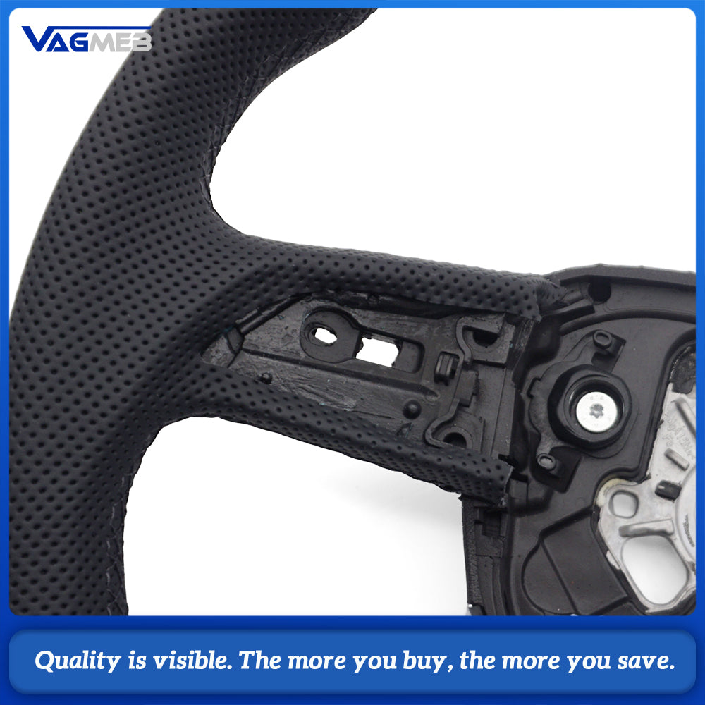 Perforated leather steering wheel for Audi Q5 FY Q7 4M Q8 S RS LOGO multifunctional steering wheel