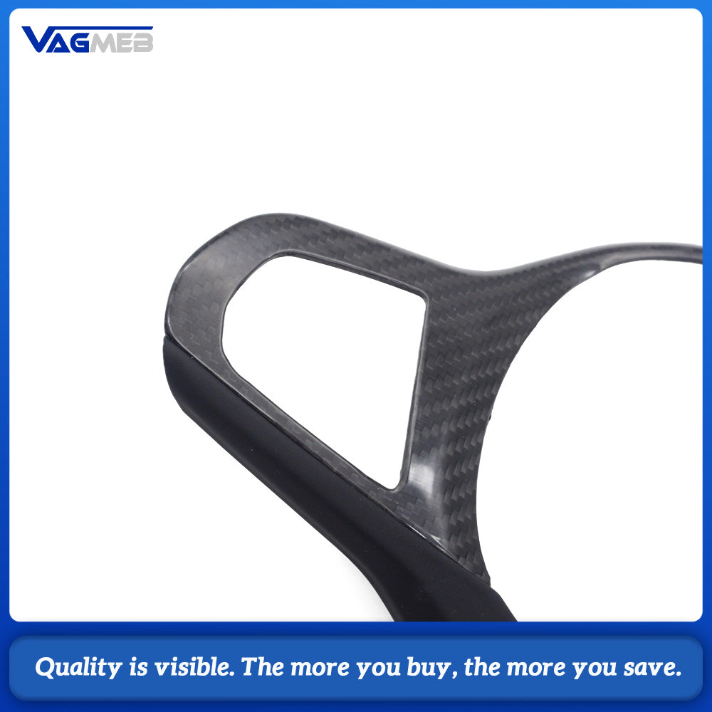Steering Wheel Button Trim Leather‑Carbon Base Low‑Spec Version With Heating Hole For BMW G‑Chassis G20 G28 G30 G38 G01