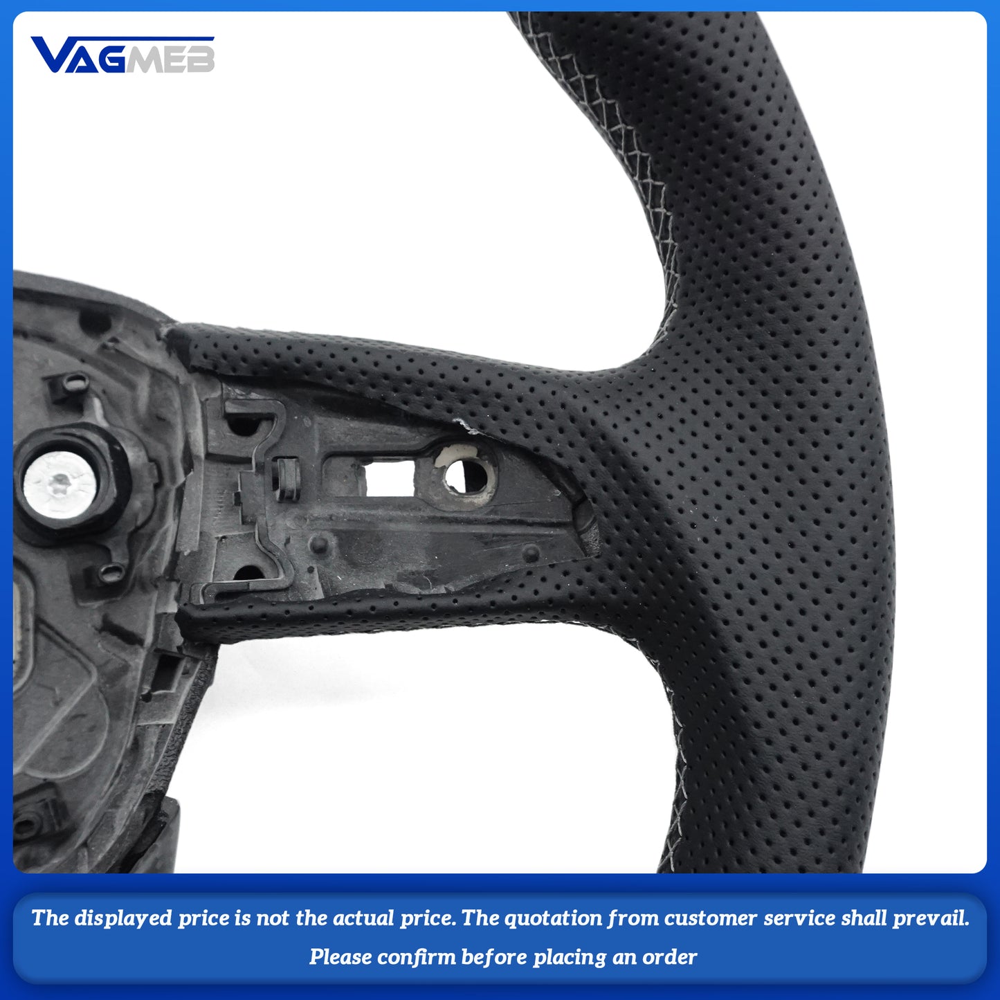 For Audi Q5 FY S LOGO  Custom Carbon Fiber Semi Perforated Painted Black Style Sports With heating function Steering Wheel