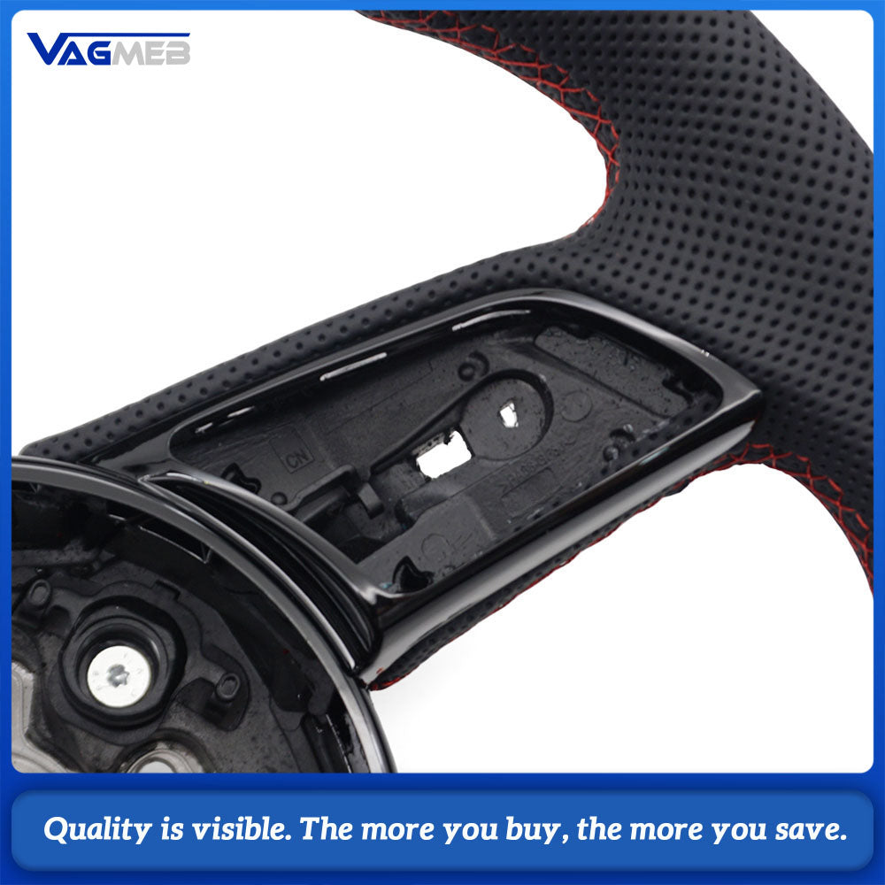 For Audi RS3 RS4 RS5 A3 8V A4 B9 A5 S3 S4 S5 Fully Perforated Leather Steering Wheel
