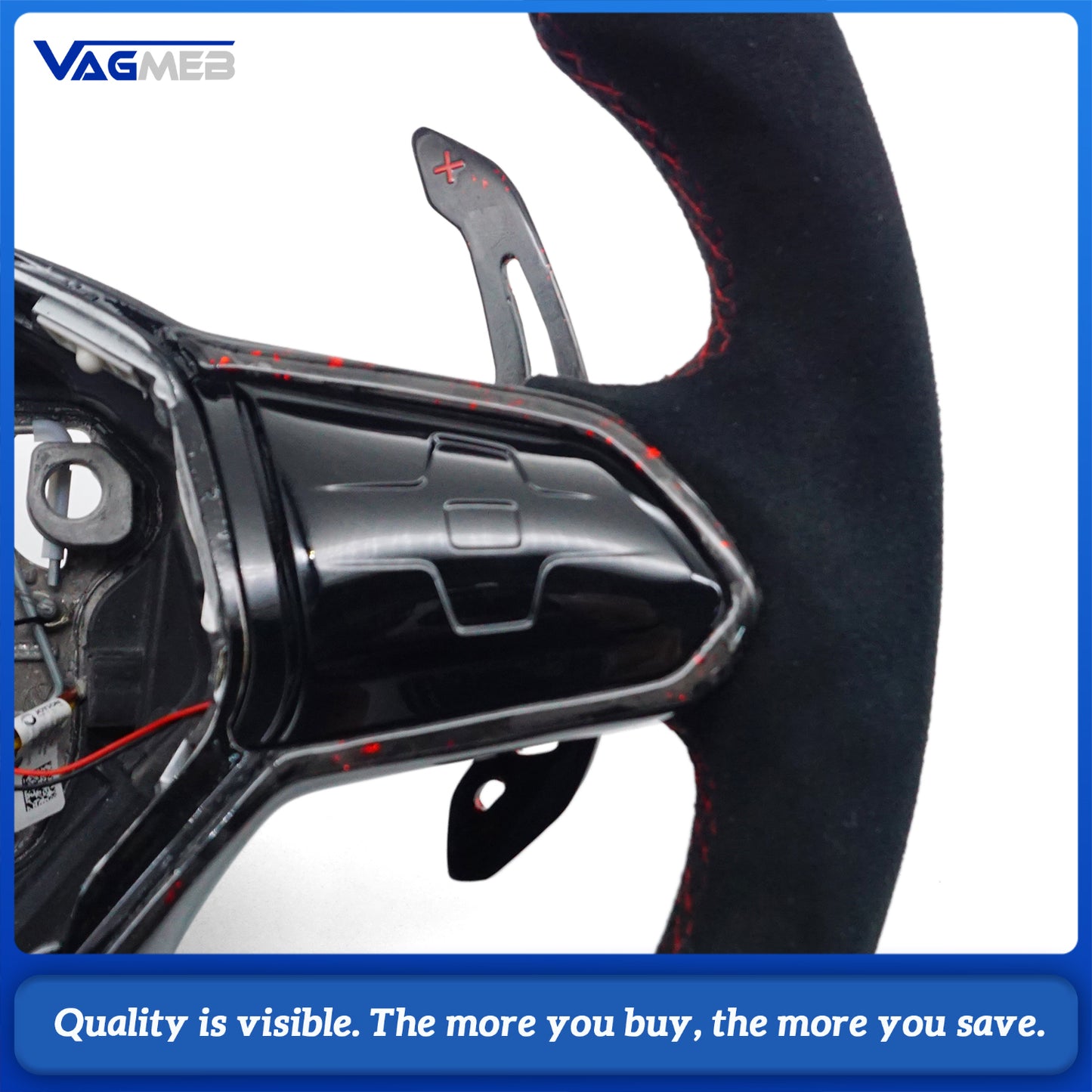 LED Car Steering Wheel Carbon Fiber Custom Leather For VW GOIF MK8 Golf GTi7 GTS Tiguan L Passat Car Accessories