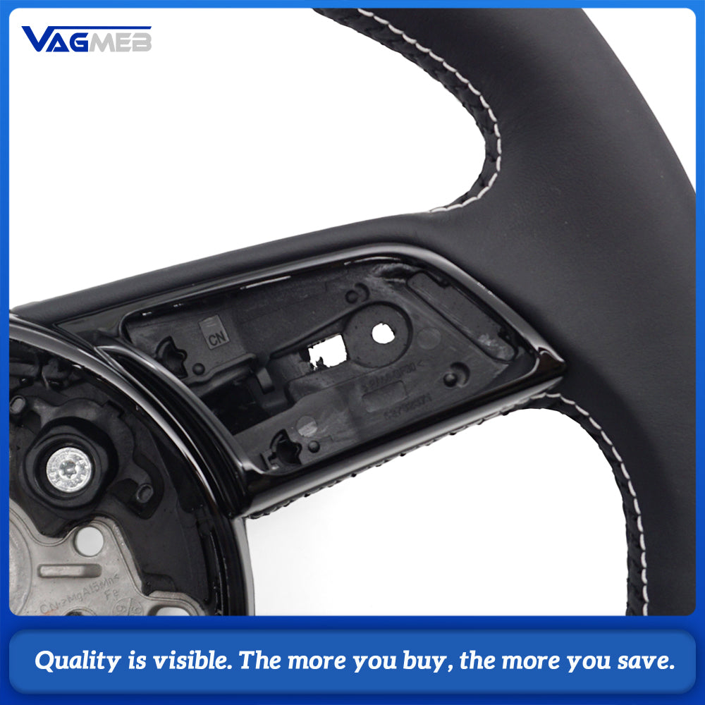 For Audi RS3 RS4 RS5 A3 8V A4 B9 A5 S3 S4 S5 Fully Perforated Leather Steering Wheel
