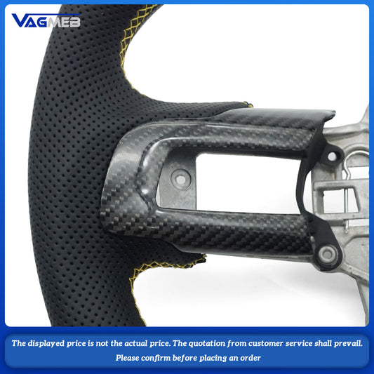 Ford Mustang GT Carbon Fiber D-Shape Steering Wheel with Sports Leather 2015-2023