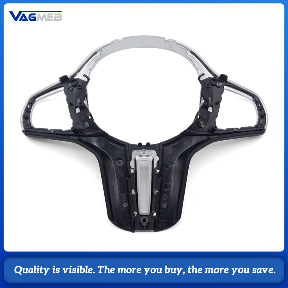 Steering Wheel Button Surround Trim Silver‑Black Low‑Spec Base Version Without Heating Hole For BMW G‑Chassis G20 G28 G30 G38 G01