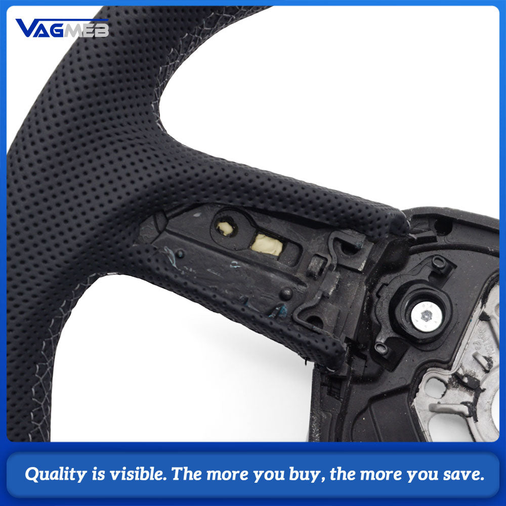 Perforated leather steering wheel for Audi Q5 FY Q7 4M Q8 S RS LOGO multifunctional steering wheel