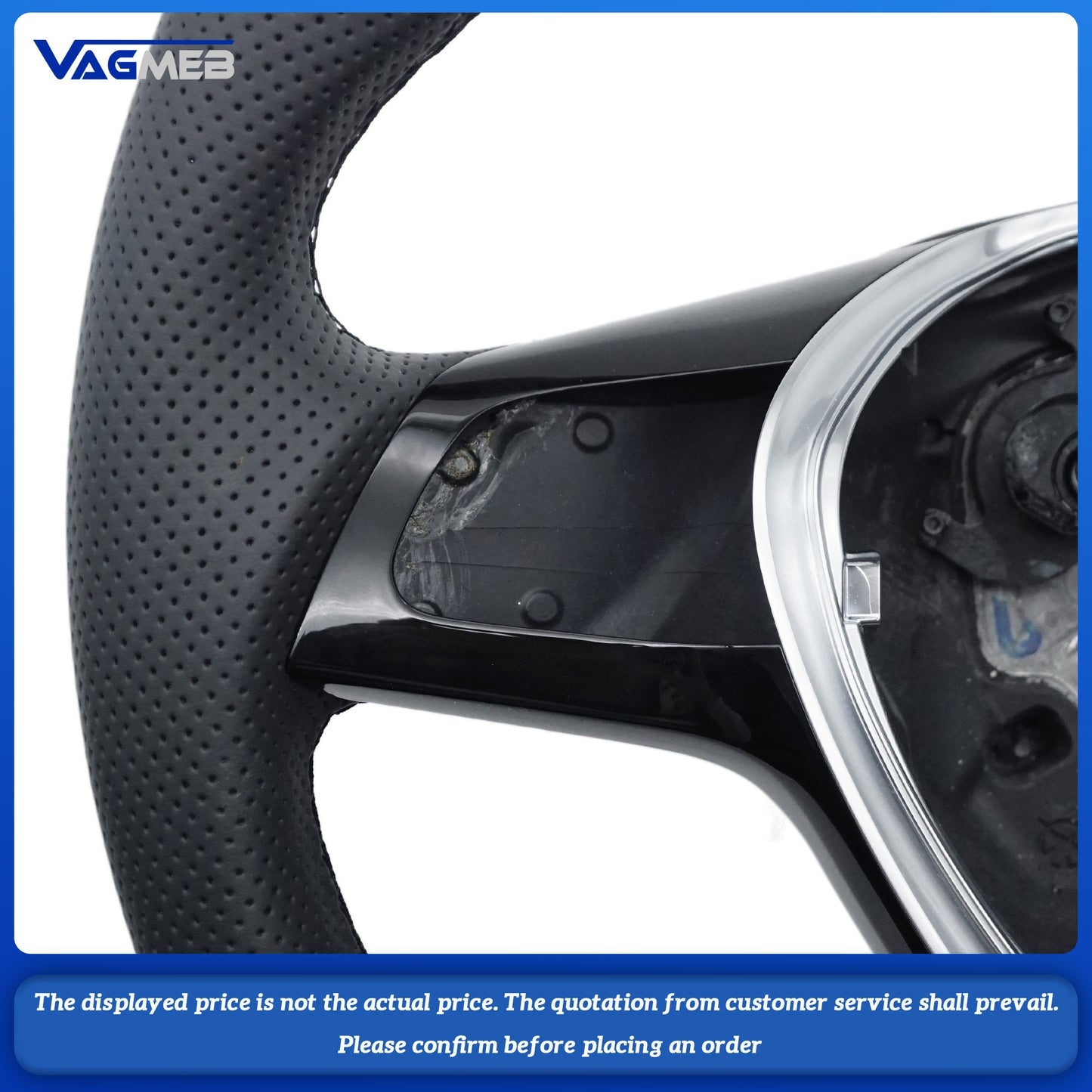 Replacement For VW caddy Leather Real Carbon Fiber Steering Wheel