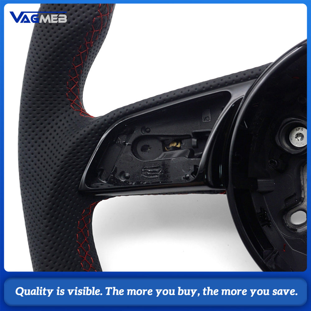 For Audi A4 B9 Full Suede Leather Flat Bottomed Sports Steering Wheel