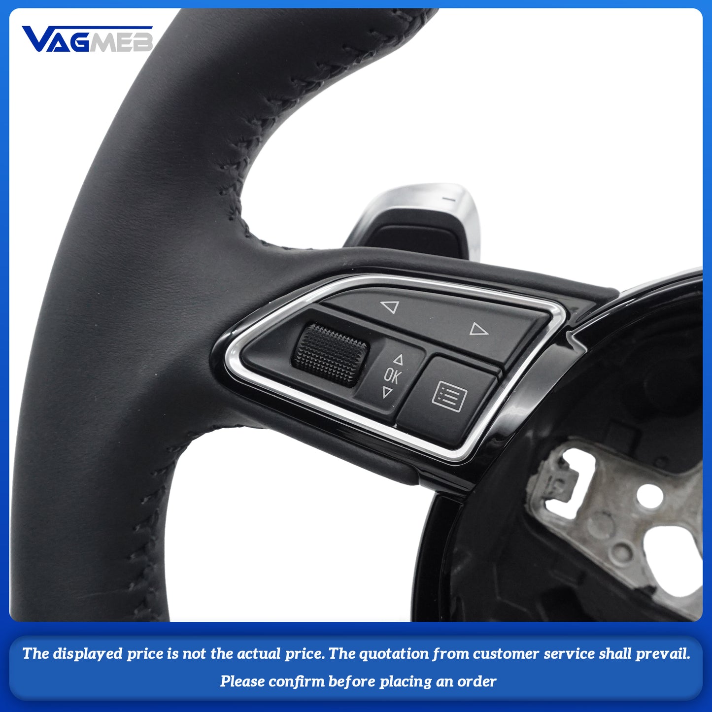 assembly leather D-shaped sports steering wheel for Audi A3 8V  steering wheel,With buttons and paddles