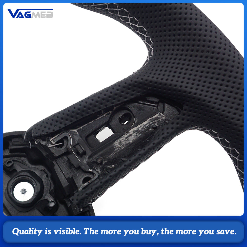 Perforated leather steering wheel for Audi Q5 FY Q7 4M Q8 S RS LOGO multifunctional steering wheel