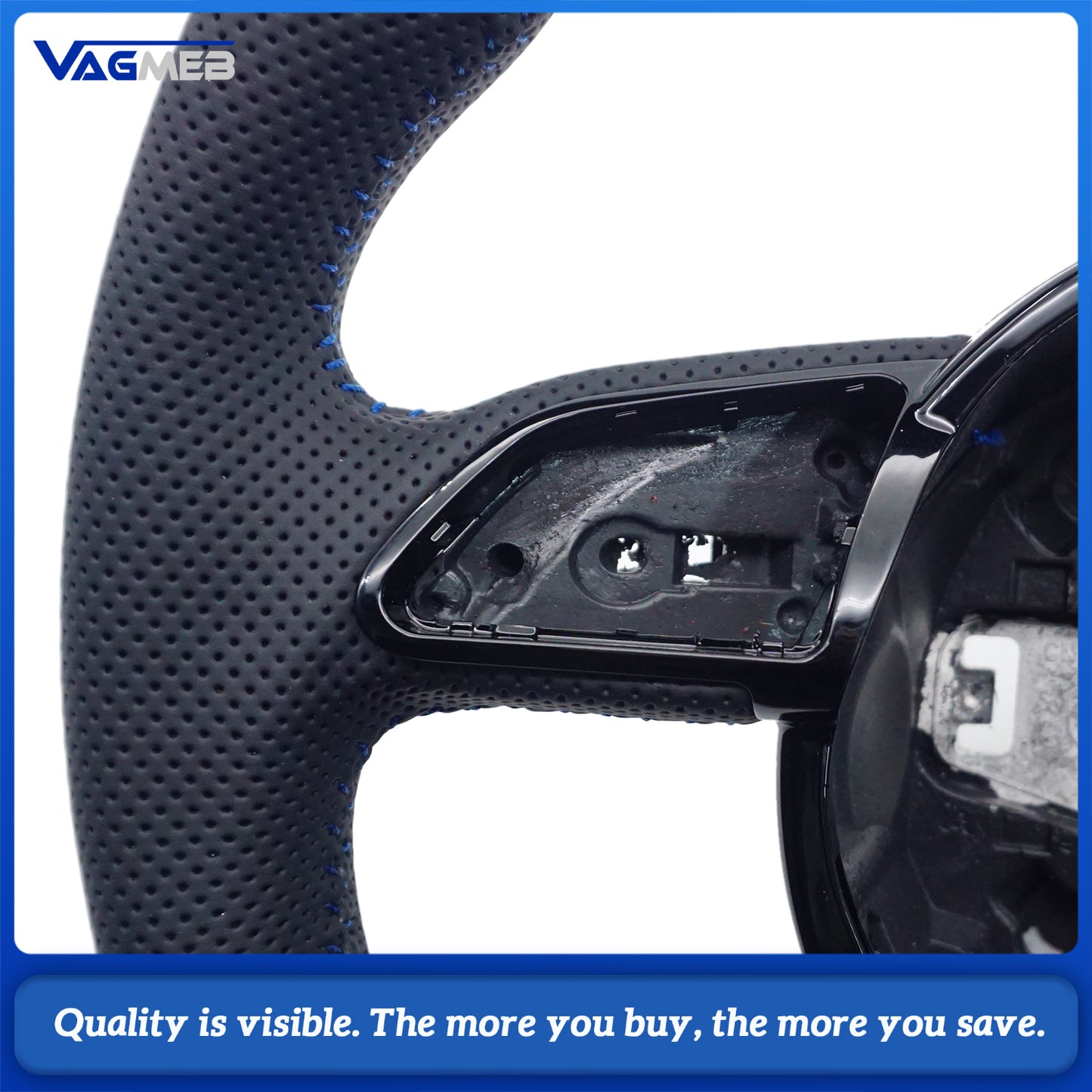 Fully Perforated Steering Wheel Flat Bottom Steering Wheel Campaign Assembly For Audi A4B8
