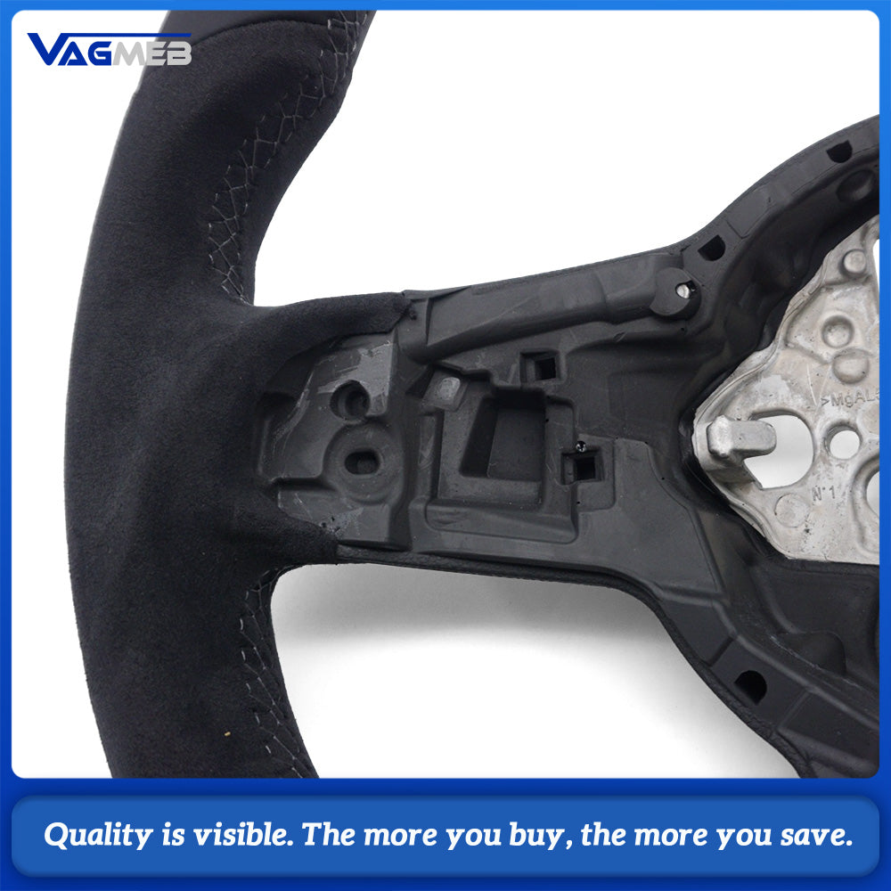 Suede leather perforated material steering whee core for VW Golf MK7 7.5 Polo Tiguan MK2 Passat B8