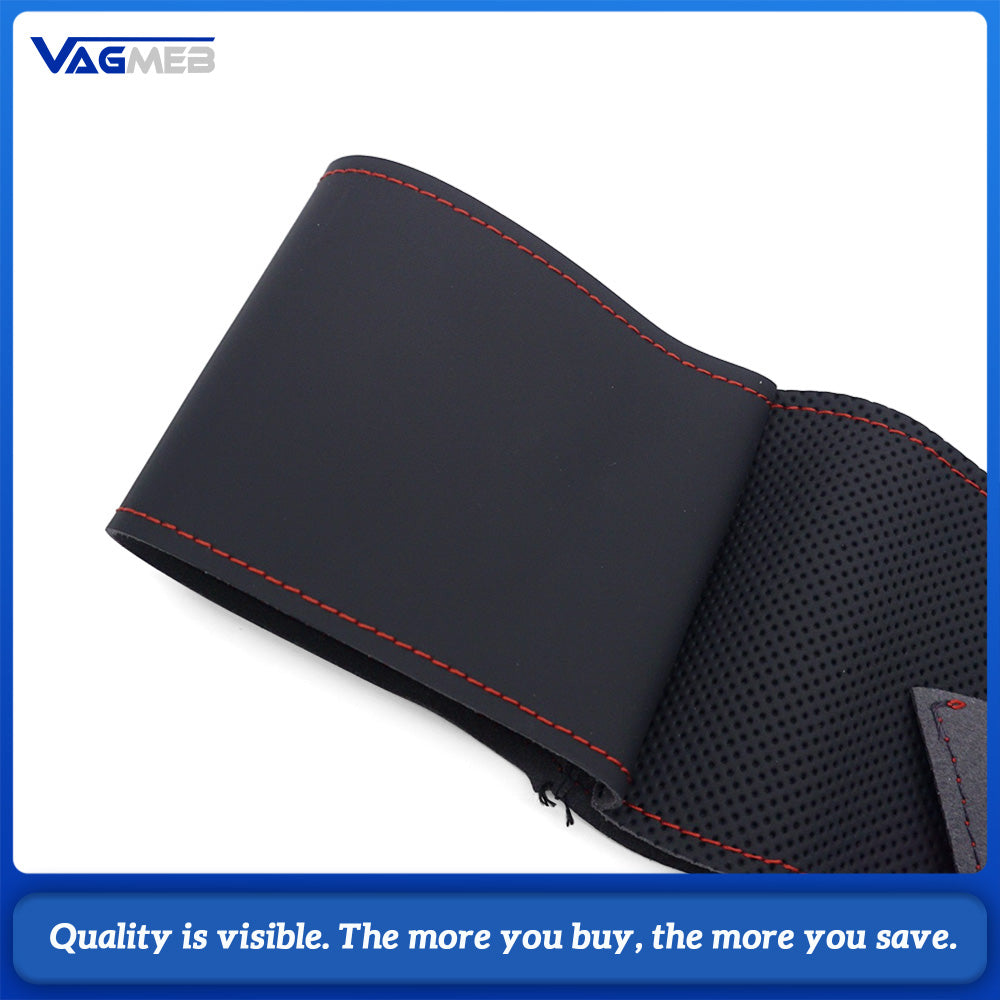 Car Steering Wheel Perforated Leather Cover Skin Kit Replacement Refit Leather For Audi A6 C8
