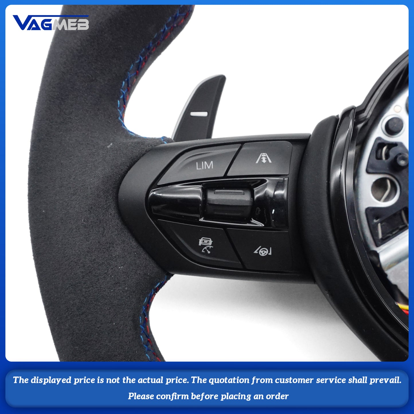 Steering Wheel For Bmw F30 F10 F31 F20 F25 F22 F36 F33 F32 F80 F82 F11 F18 F01 F90 E90 Is Made Of bore leather Material With vibration