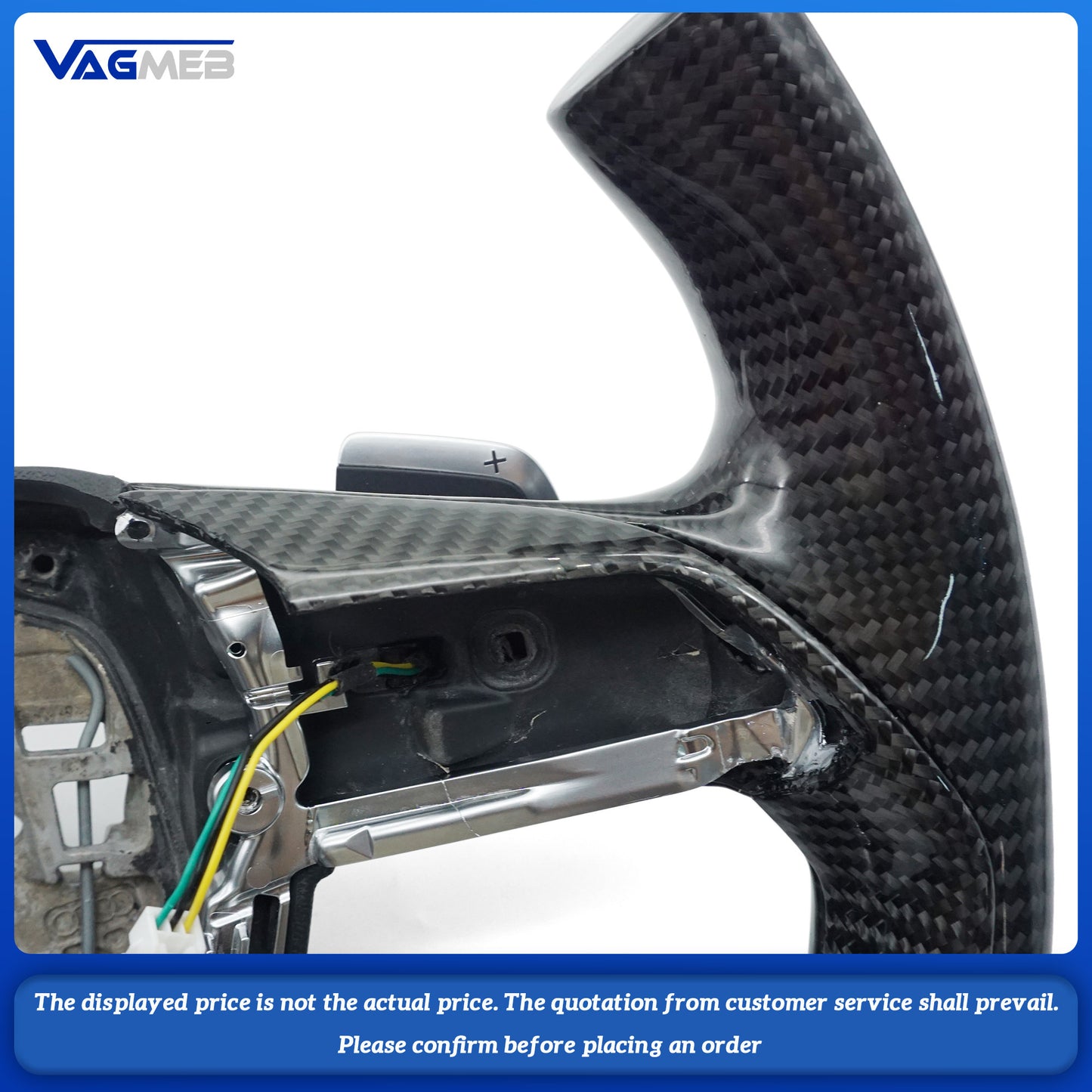 For Audi A8 Four spoke carbon fiber steering wheel with shift paddles
