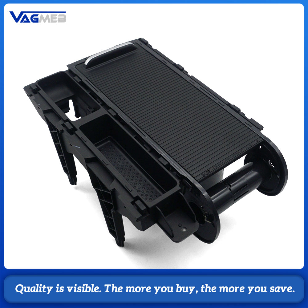 Black Center Console Cup Holder Assembly With Roller Shutter For VW Passat B8 Interior Drink Holder Replacement 3G0  862 531 F  3GD 862 531B