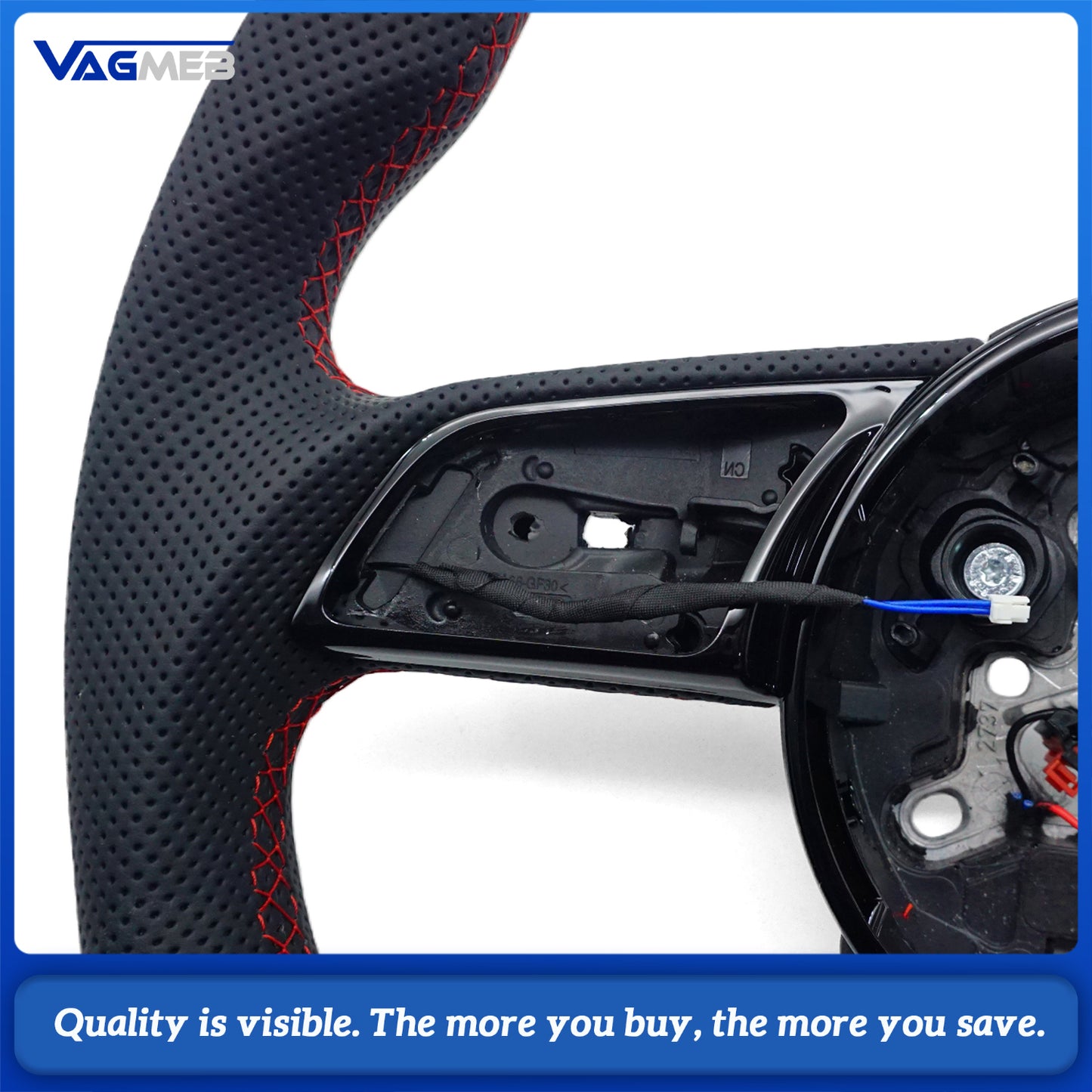Heated steering wheel suitable for Audi A4 B9 S3 RS4 RS5 A3 A5 S3 S4 S5 2017-2024 leather flat bottomed steering wheel
