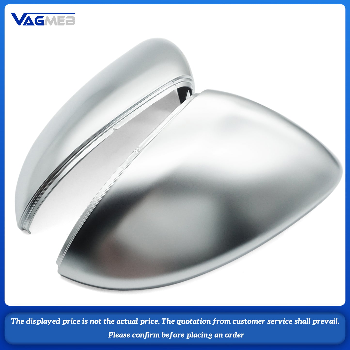Car Mirror Cover For VW Golf MK7 Matte Chrome Silver Rearview Mirror Cover Protection Cap Car Styling