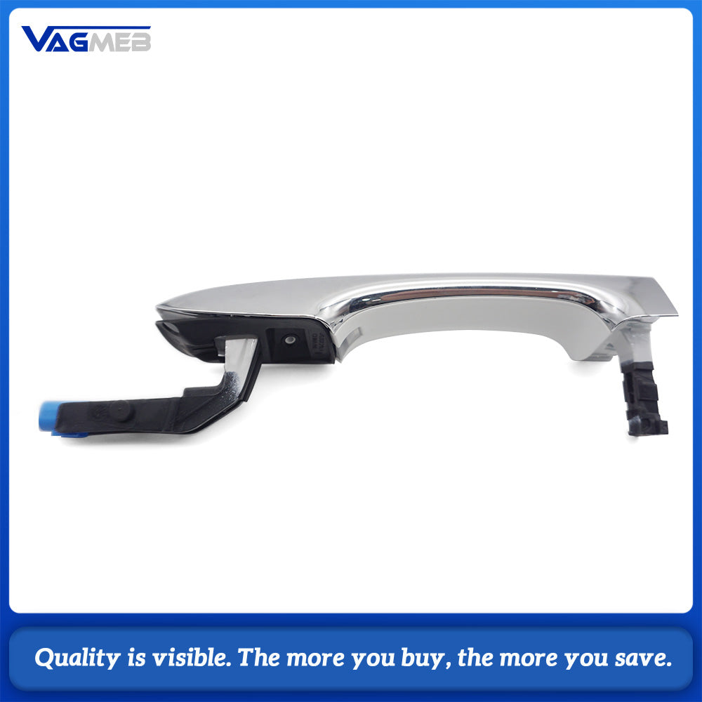 Front Door Handle Pair, White Painted With Chrome For VW Jetta Mk7