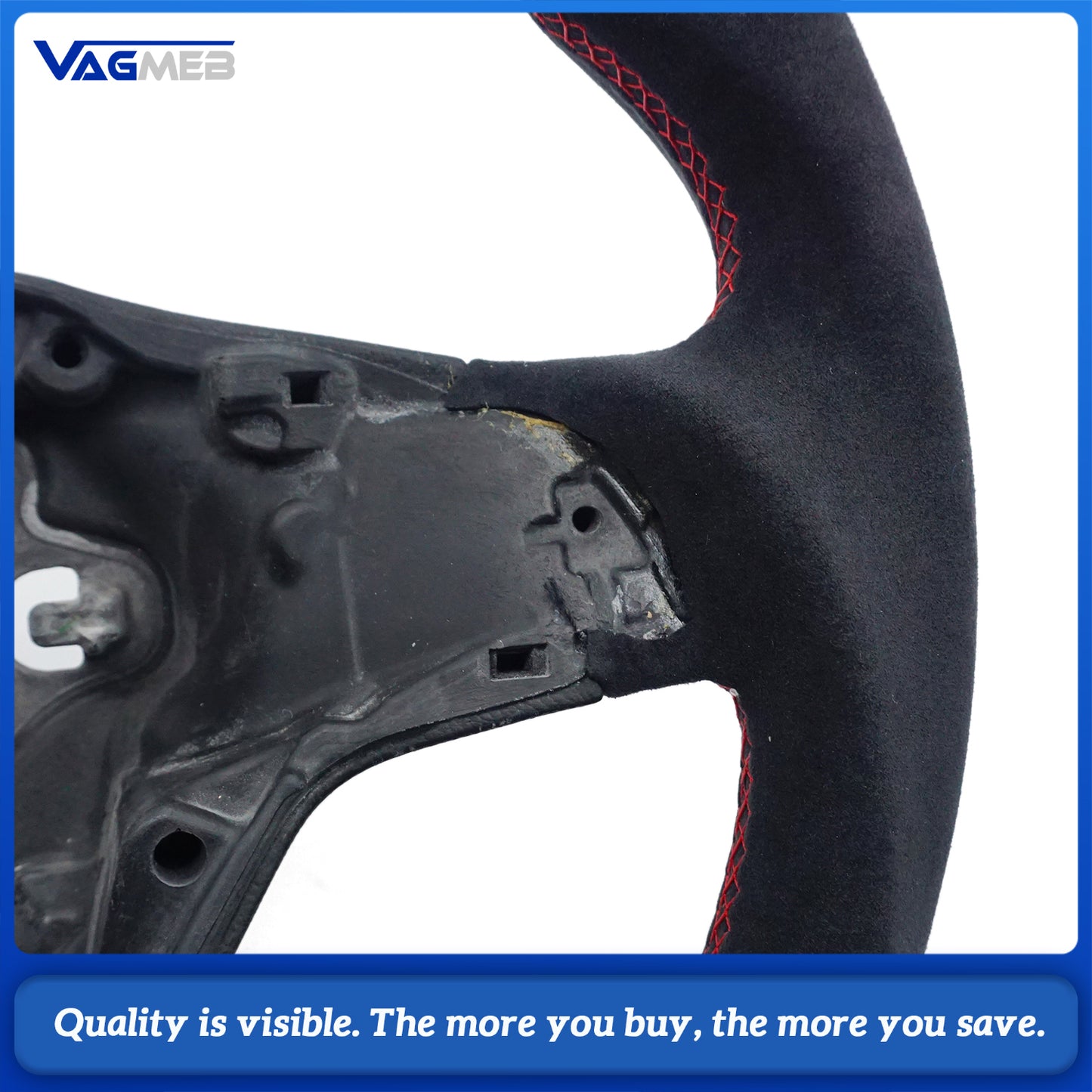 For VW Golf MK7 TSI TDI Carbon Fiber Steering Wheel Manual Car Accessories Red and blue Manual Car Accessorie