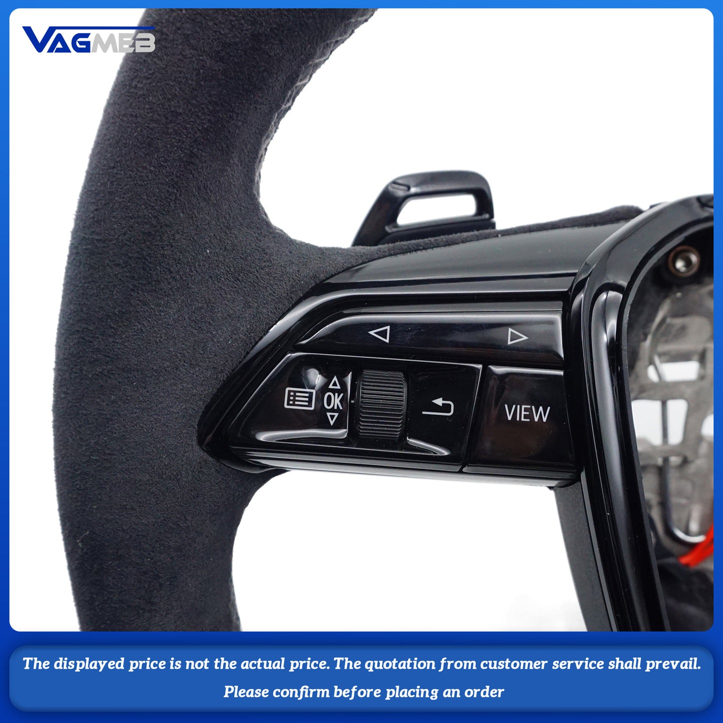 Carbon fiber steering wheel For Audi A6 C8 S RS leather sports flat bottomed steering wheel with buttons and paddles