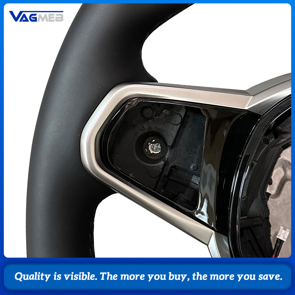 For BMW G20  Leather Steering Wheel Black Stitch Black Marker With Button Frame Heated Vibration Hands Off