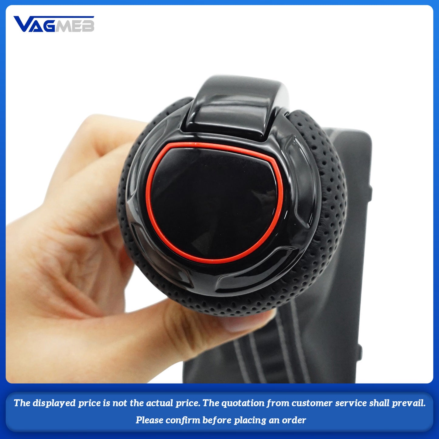 For Audi A38V Gear Shift Knob with PU Leather Gaiter Boot Cover