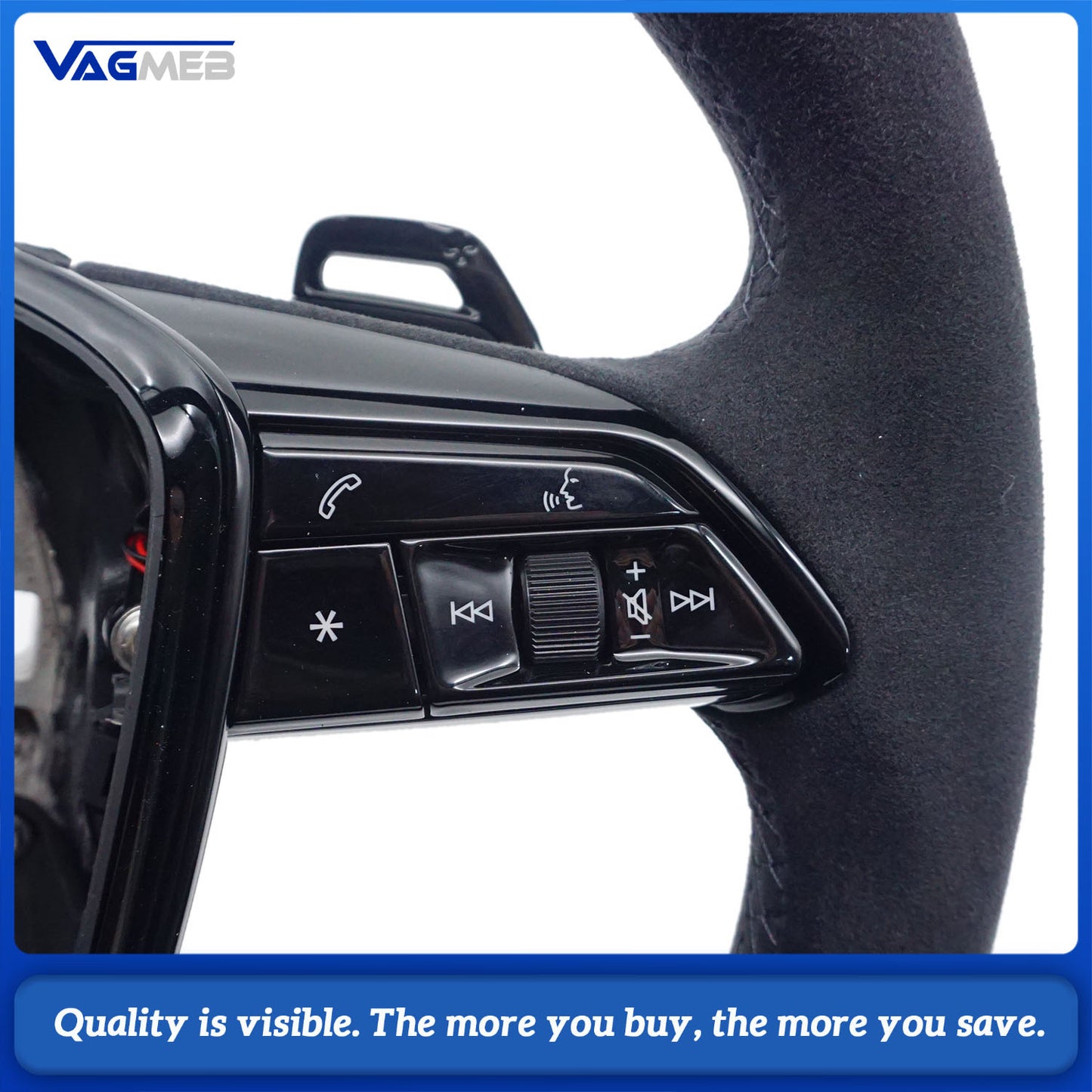 For Audi A6 C8 all Alcantara leather multifunction steering wheel with heating function, Car Accessories