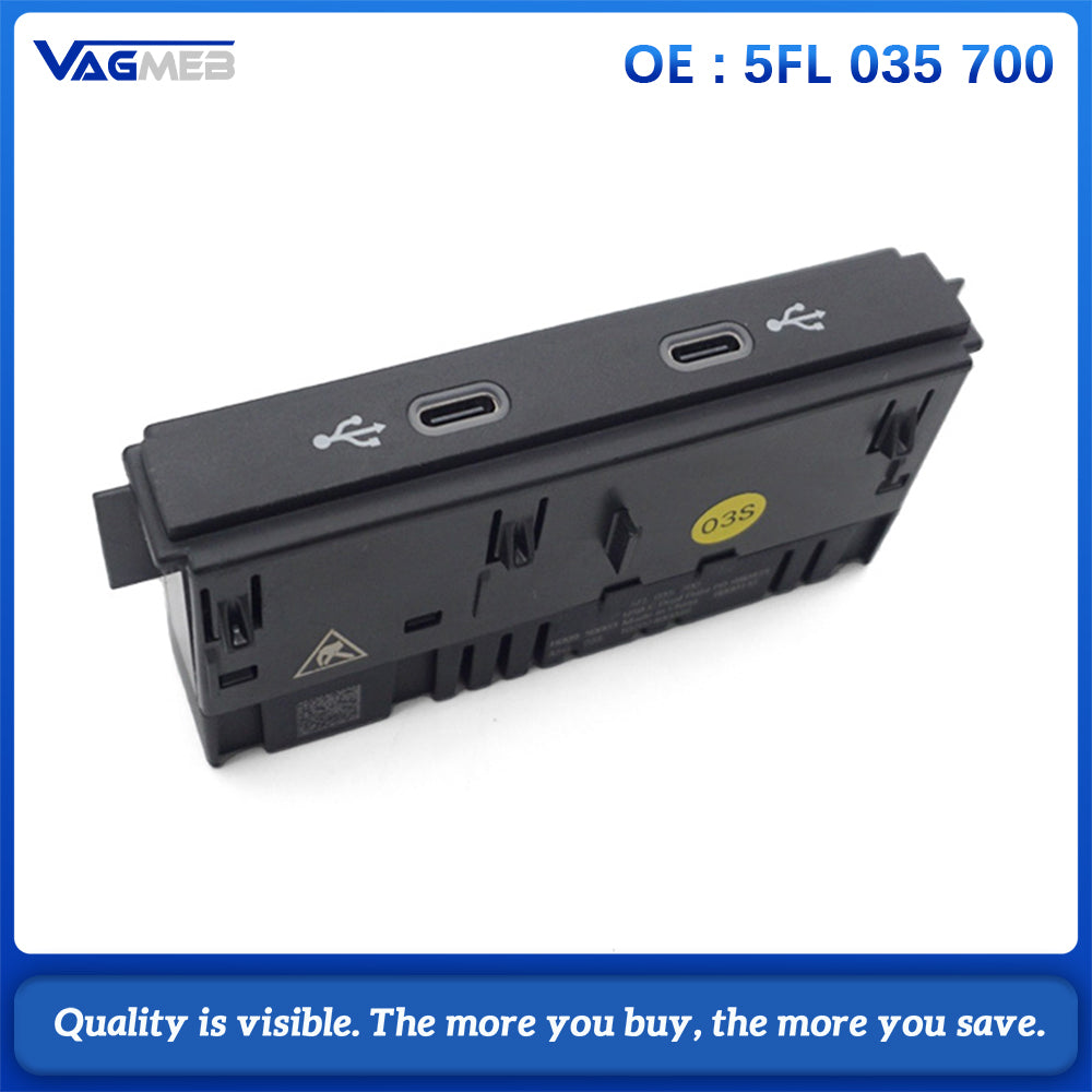 For SEAT 5FL 035 700 Dual USB-C PD Fast Charger Module Rear Armrest Outlet