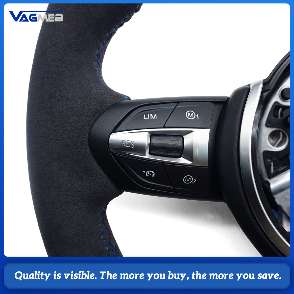 M Volante Lekrad Steering Wheel for BMW Half Alcantara F10 F11 F20 F21 F22 F25 F30 F31 F32 F33 F34 F36 F01 F06 F07 F12 F13 M3 M5