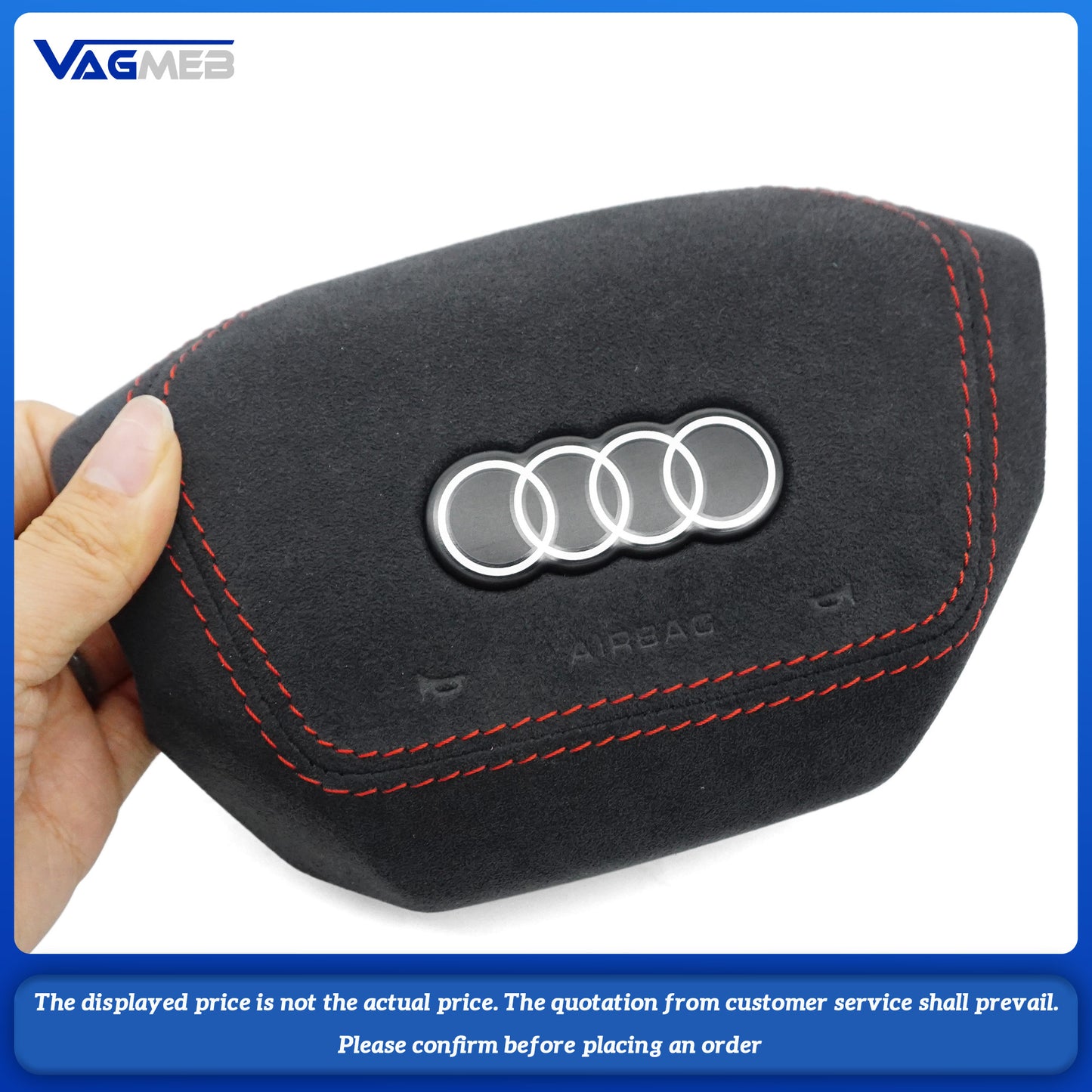 Steering wheel airbag cover multifunction steering wheel For Audi Q4 Woolen striped fabric
