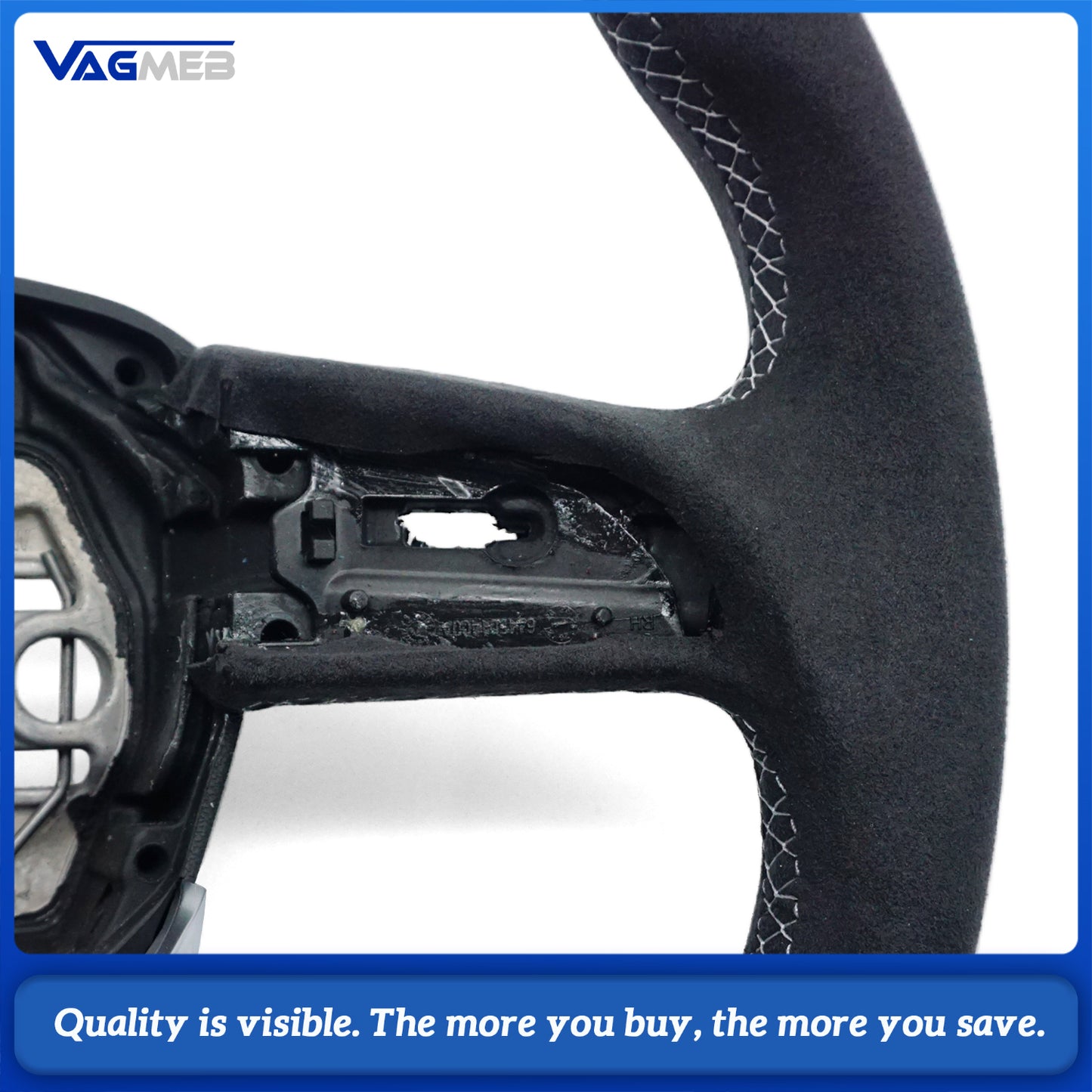 Fully furry steering wheel with multi-color stitching for Audi Q3 SQ3 RSQ3 Custom Fit Accessory With heating function