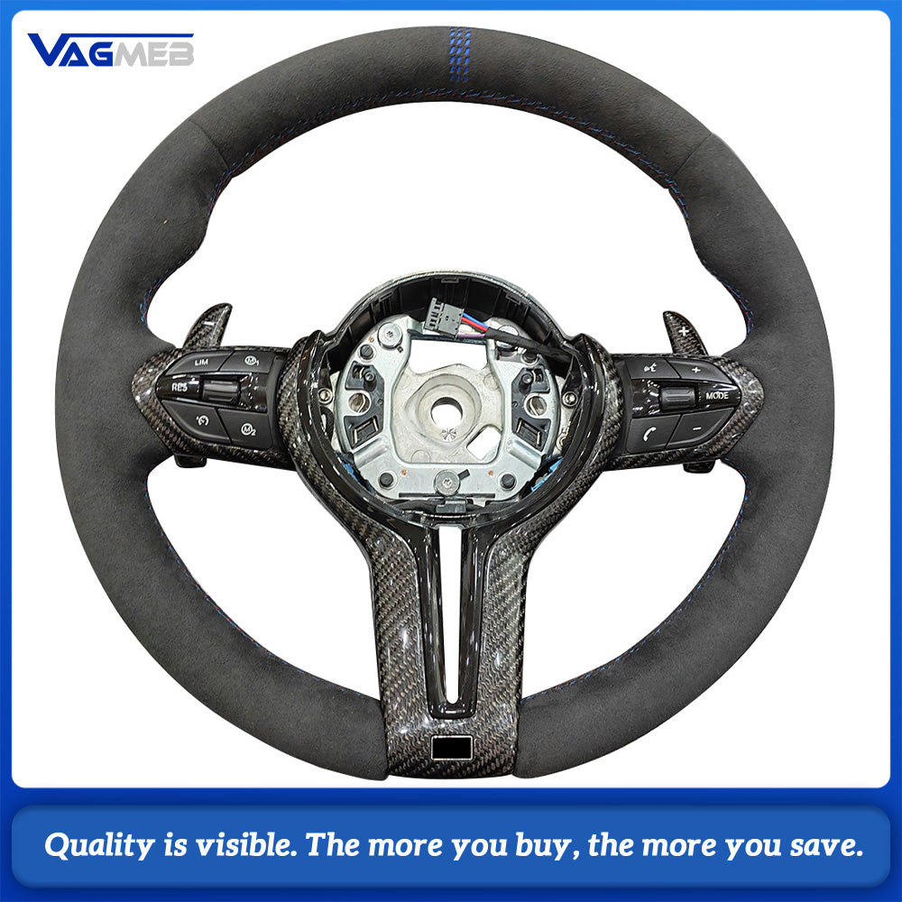 For BMW F01 F10 F20 F22 F30 F31 F32 M2 F87 M3 F80 M4 F82 F90 X5 F15 F16 Steering Wheel Carbon Fiber Trim