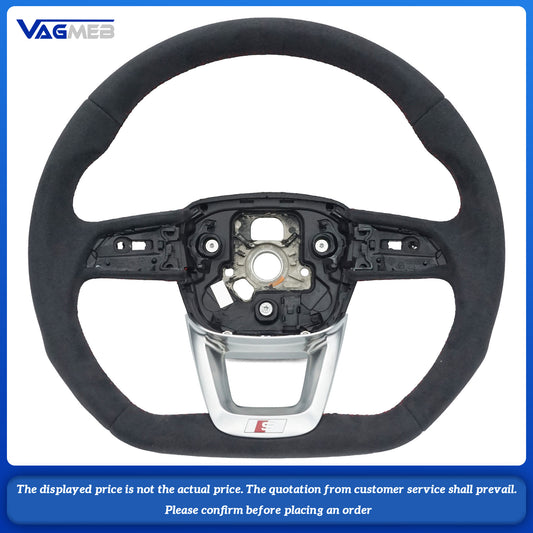 For Audi Q5 FY Alcantara red stitched flat bottomed sports steering wheel
