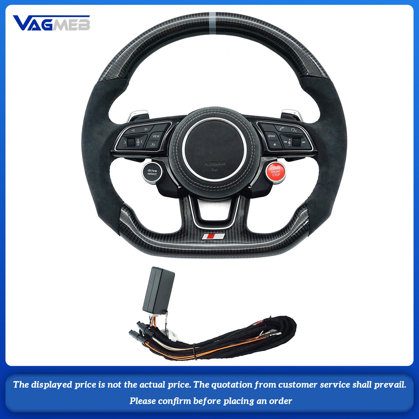 Upgrade Carbon Fiber Leather For Audi A1 A2 A3 A4 A5 A6 A7 S3 RS3 S4 RS4 S5 RS5 S6 RS6 TT TTRS R8 Customized Steering Wheel