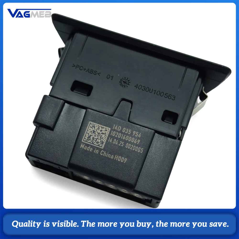 14D 035 954 Dual USB-C Charging Socket For VW ID.3 Passat 2020-2024 Rear Center Console USB Type C Port Module