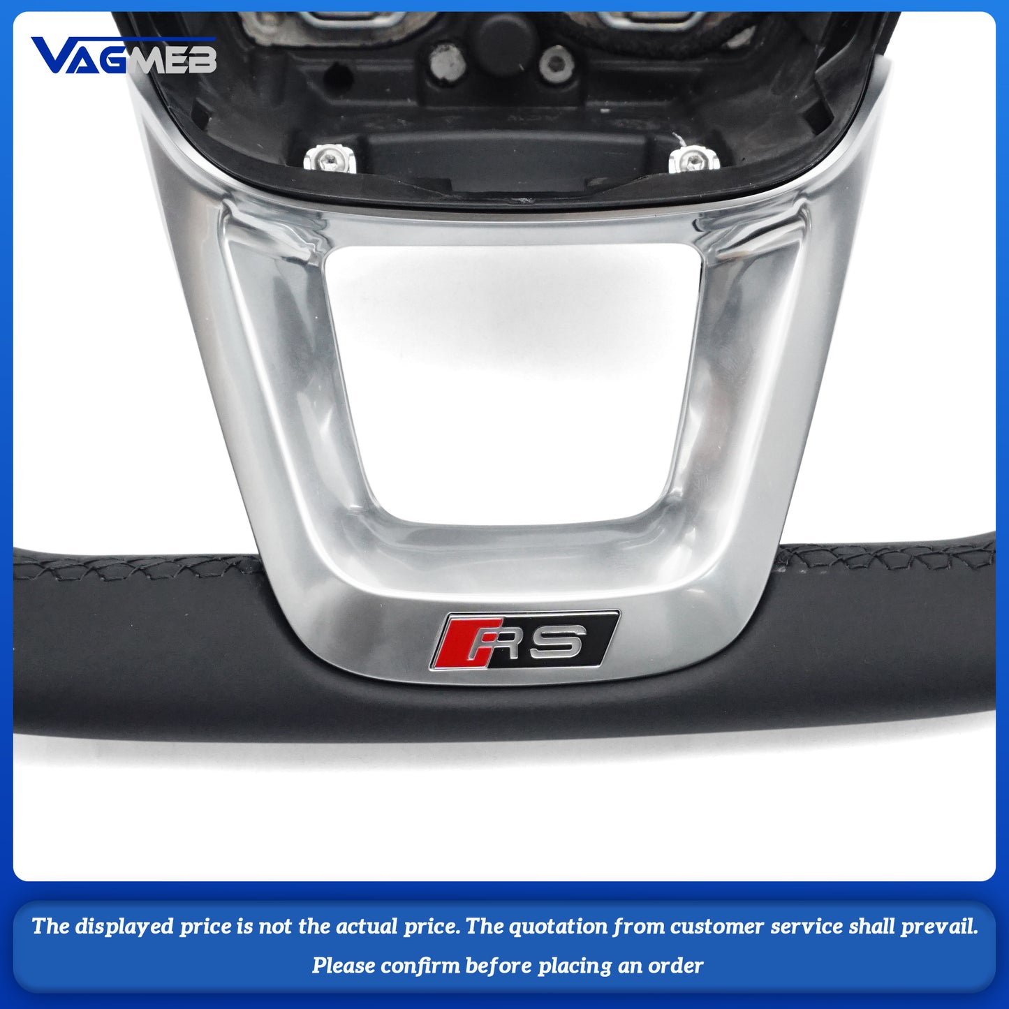 For Audi Q3 Alcantara Punched Leather SRS Logo Steering Wheel With Paddles Assembly