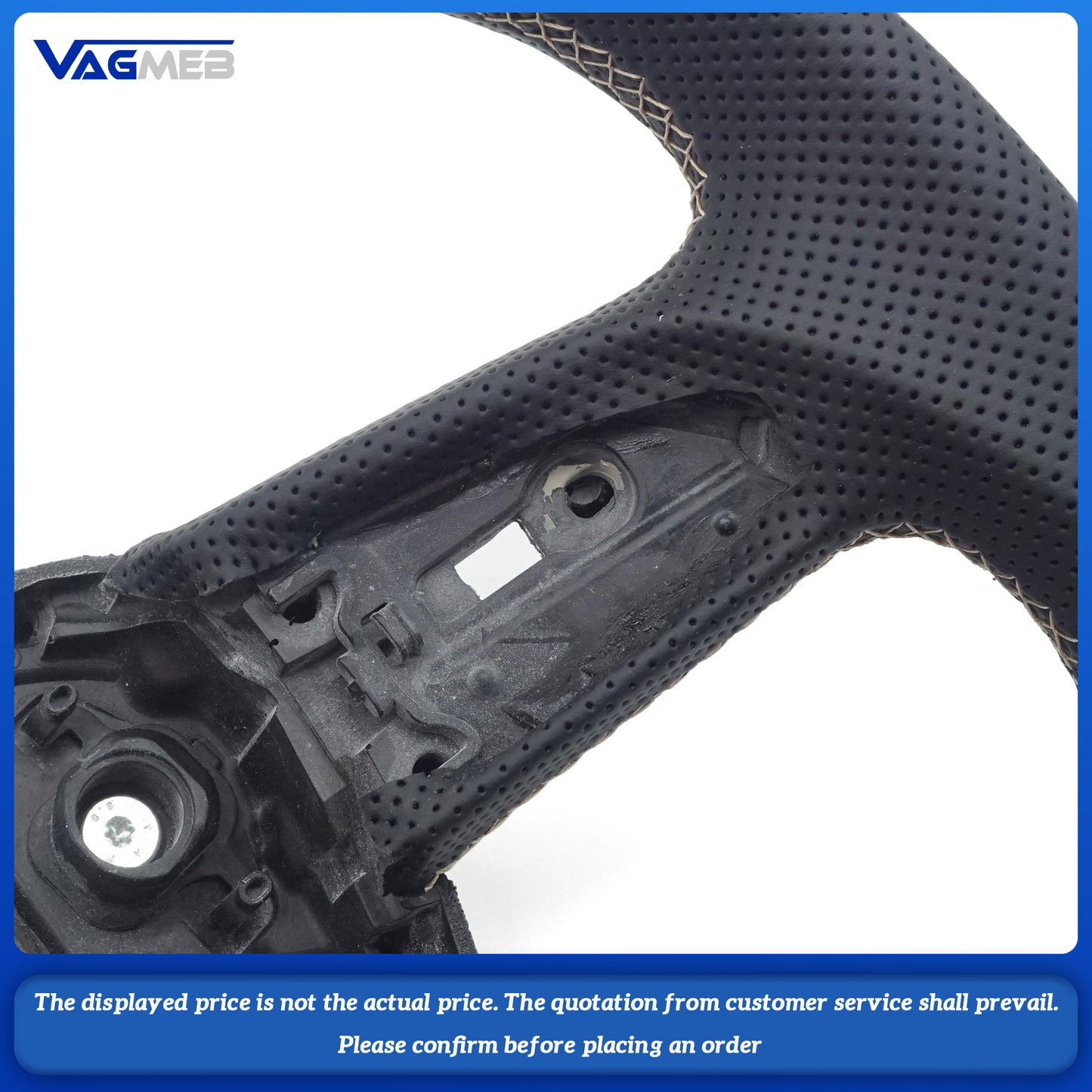 Carbon fiber perforated leather flat bottomed steering wheel For Audi Q5 FY Q7 4M Q8 car steering wheel, Car Accessories