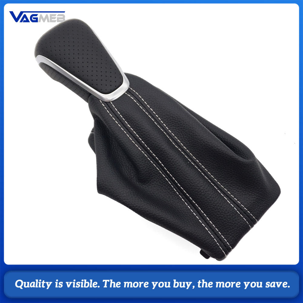 Gear Head With Leather Automatic Gear Shift Knob Boot Gaiter Cover Lever For Audi Q7 2007