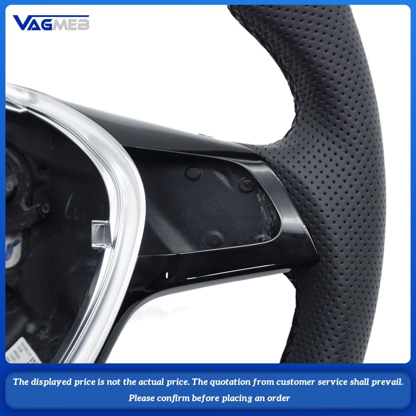 Replacement For VW caddy Leather Real Carbon Fiber Steering Wheel