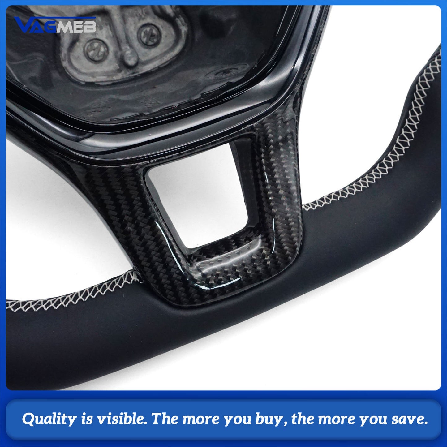 Carbon Fiber Semi Perforated Sports Steering Wheel,For VW GOLF 7 MK7 Transporter T6
