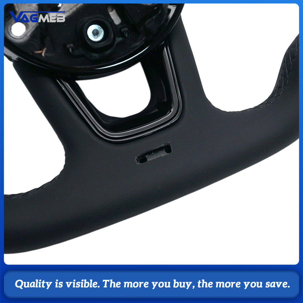 Car Half Perforated Steering Wheel Black Stitching Red Center Marker Heated Function Without Paddle Shifters Replacement For Audi A4 B9