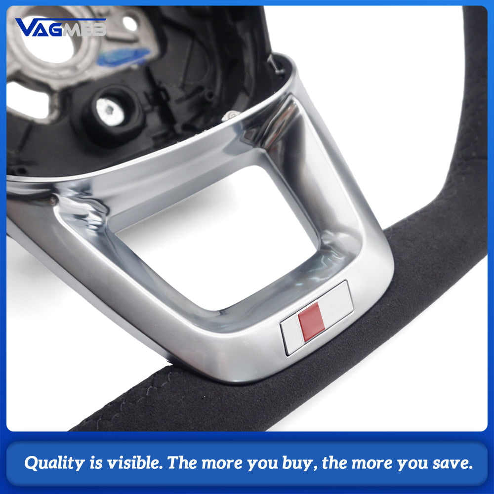 Suede Flat Bottomed Sport Steering Wheel Suitable for Audi Q5 FY S Logo Car Accessories Automobile Accessories Upgrade