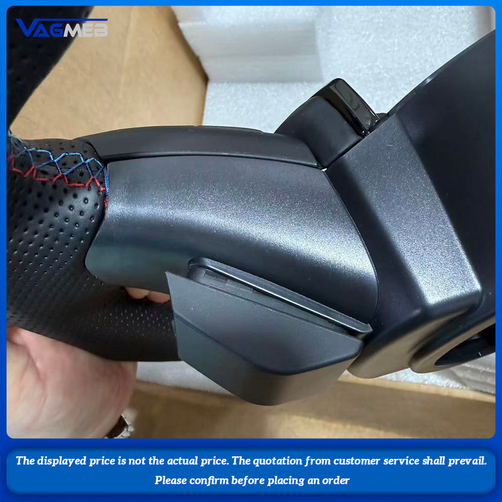 For BMW F30 F31 F32 F10 F20 F07 F01 E46 E60 E90 Color Stitching Perforated Leather Sport Steering Wheel M Logo Car Assembly