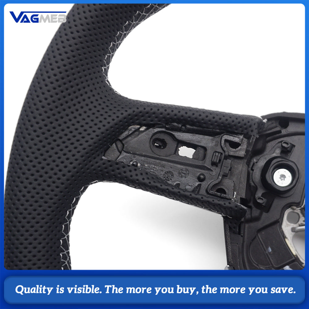 Perforated leather steering wheel for Audi Q5 FY Q7 4M Q8 S LOGO multifunctional steering wheel
