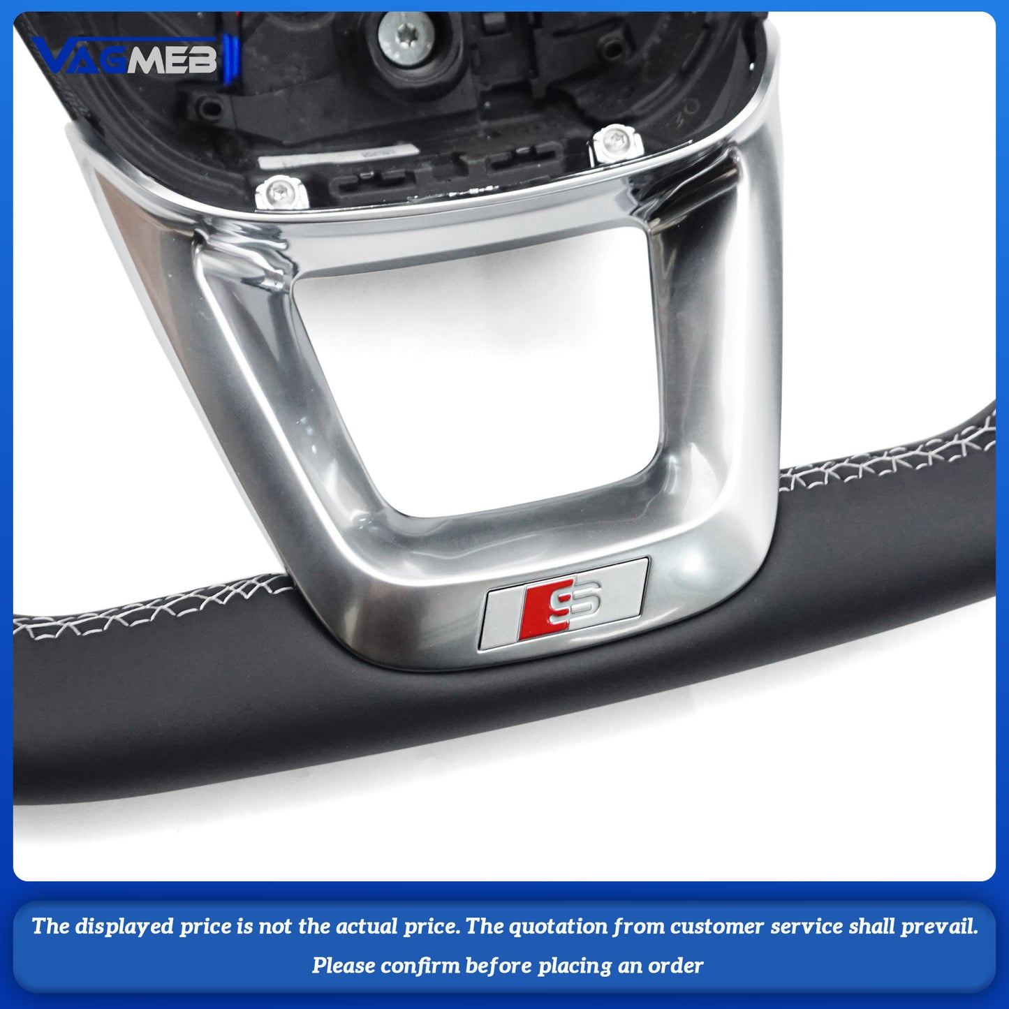 For Audi S RS Sline logo Q5 FY  custom Leather semi-perforated steering wheel with heating